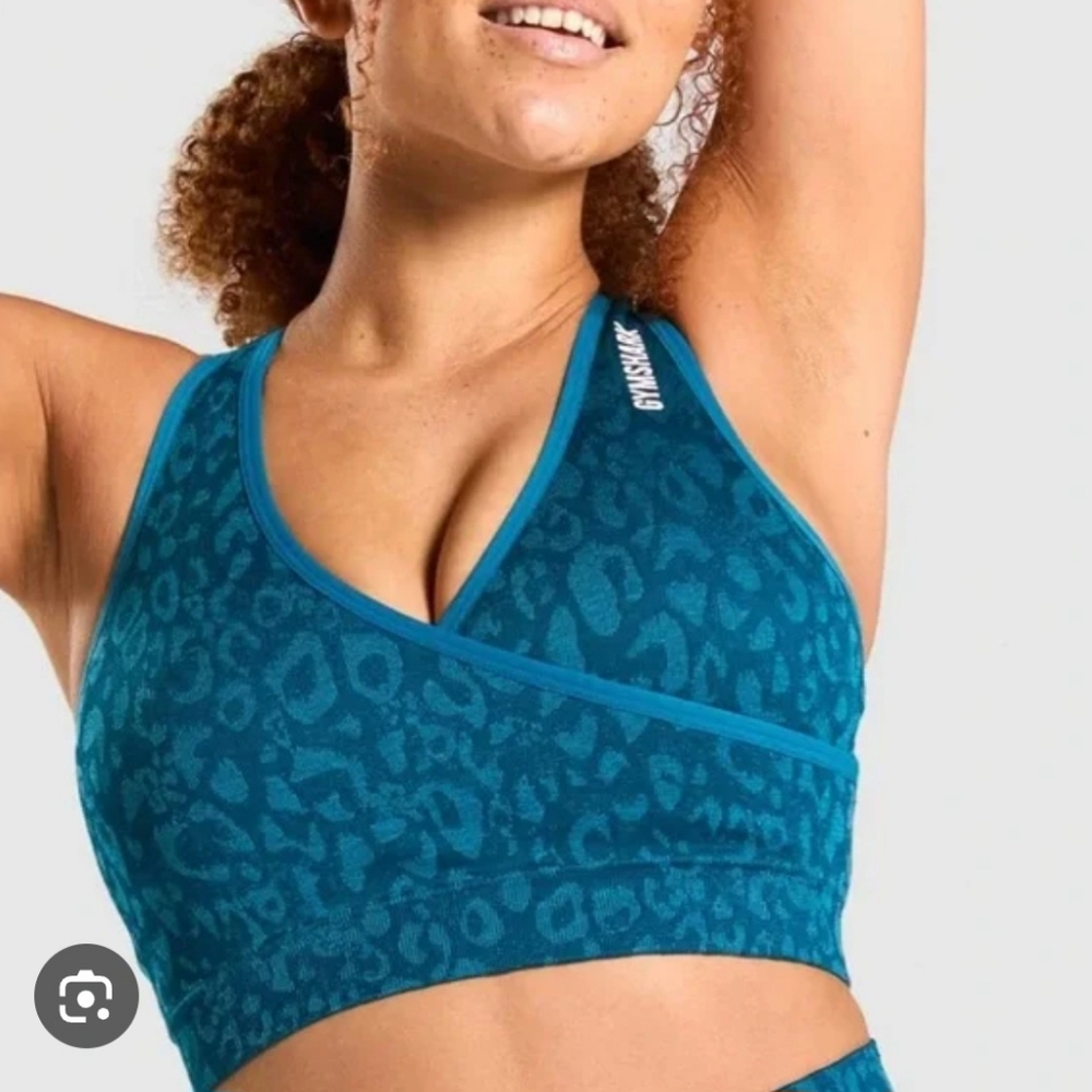 Gymshark Animal Seamless Sports Bra In Teal